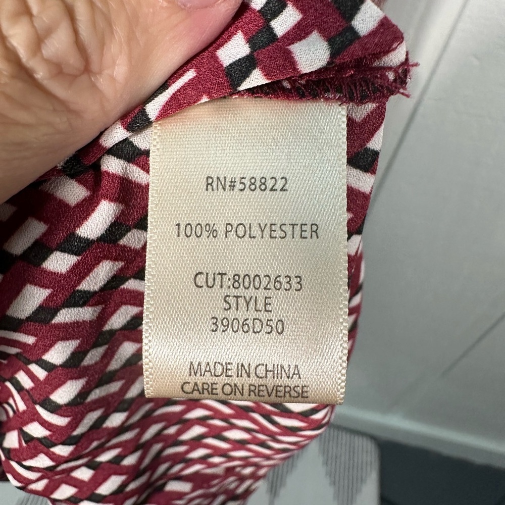 Max Studio Cream/Red Geo Print  Maxi Dress Size Small NWT - Picture 10 of 13